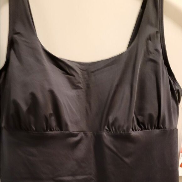 Lands end square neck underwire Tankini Swimsuit Top 18 Black - Picture 7 of 7